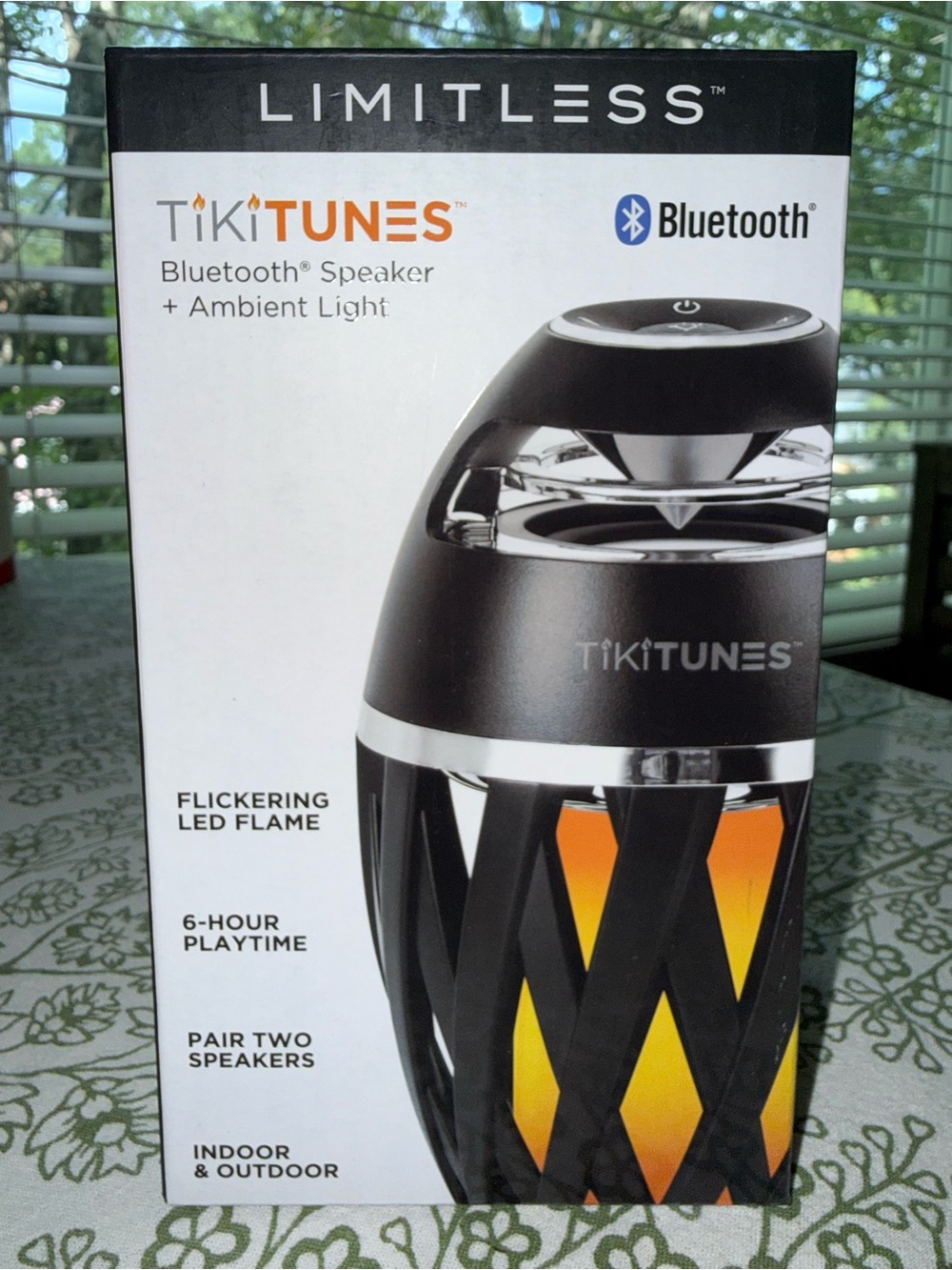 TikiTUNES Bluetooth Portable Speaker with Flickering LED Flame - Black
